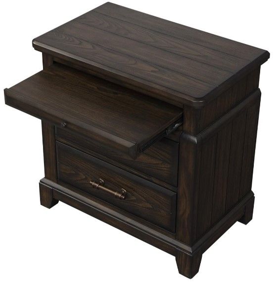 Bernards Bellamy Lane Brown 2-Drawer Nightstand-2