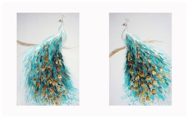 Classy Living 2-Piece Opulent Peacock Wall Art Set-0