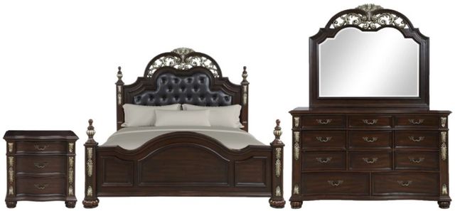 New Classic® Home Furnishings Maximus 4-Piece Madeira King Panel Bedroom Set-0