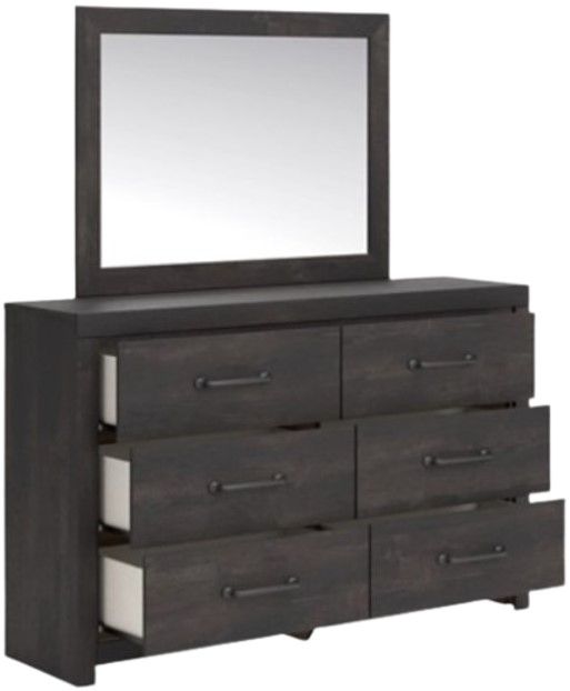 Signature Design by Ashley® Delmorta Dark Gray Dresser and Mirror-2