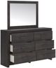 Signature Design by Ashley® Delmorta Dark Gray Dresser and Mirror-2