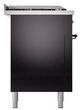 Ilve® Nostalgie II Noblesse 60'' Glossy Black Pro Style Dual Fuel Range with Burnished Trim-2