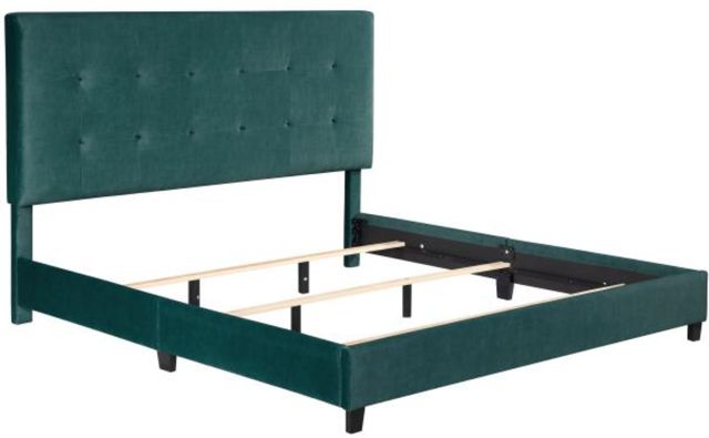 Legends Home Bridger Green Velvet Queen Upholstered Panel Bed-3