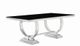 Coaster® Antonie Brown Marble Dining Table with Chrome Base-0