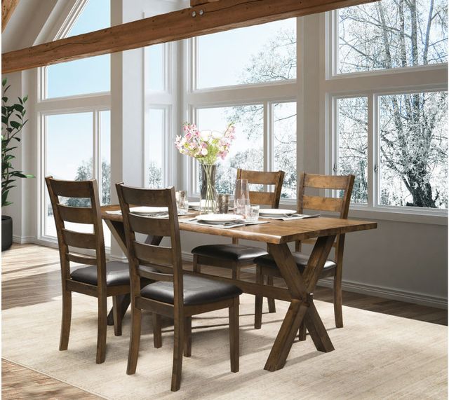 Mazin Furniture Sansa 5-Piece Warm Oak Brown Dining Set-0
