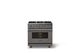 Viking® 5 Series 36" Damascus Gray Pro Style Dual Fuel (NG) Range with Polished Chrome Trim-3