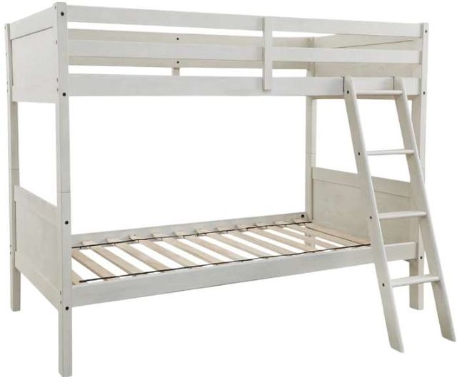 Signature Design by Ashley® Robbinsdale Antique White Youth Twin/Twin Bunk Bed with Ladder-1