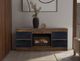 International Furniture Direct Tuxedo Black/Brown Fireplace TV Stand-1