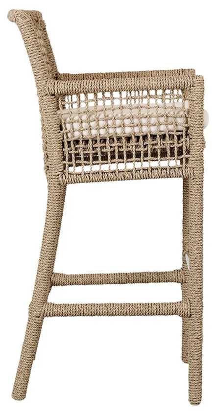 Classic Home Brisbane Natural Rope Outdoor Bar Stool-3