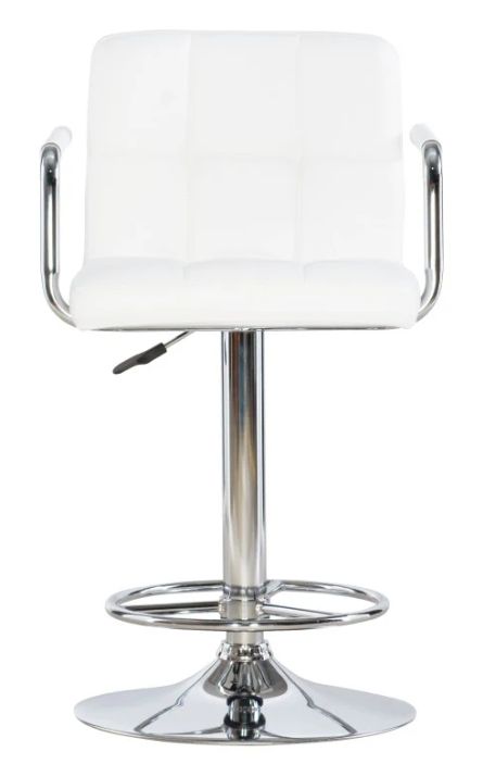 Powell® Boyd Chrome/White Adjustable Gas Lift Bar Stool-3