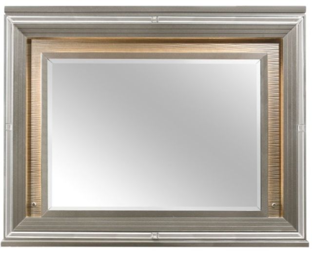 Homelegance® Tamsin Gray/Silver Metallic Mirror with LED-2