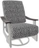 Telescope Casual St. Catherine Agra Classic/Snow Aluminum/Fabric Outdoor MGP Cushion Swivel Rocker with Chestnut Rustic Arms-0