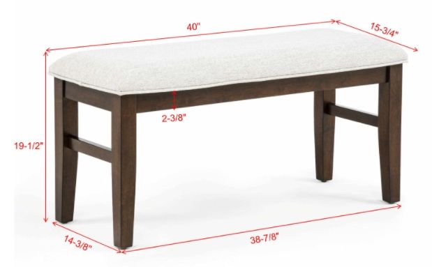 Crown Mark Hamil Brown/White Dining Bench-2