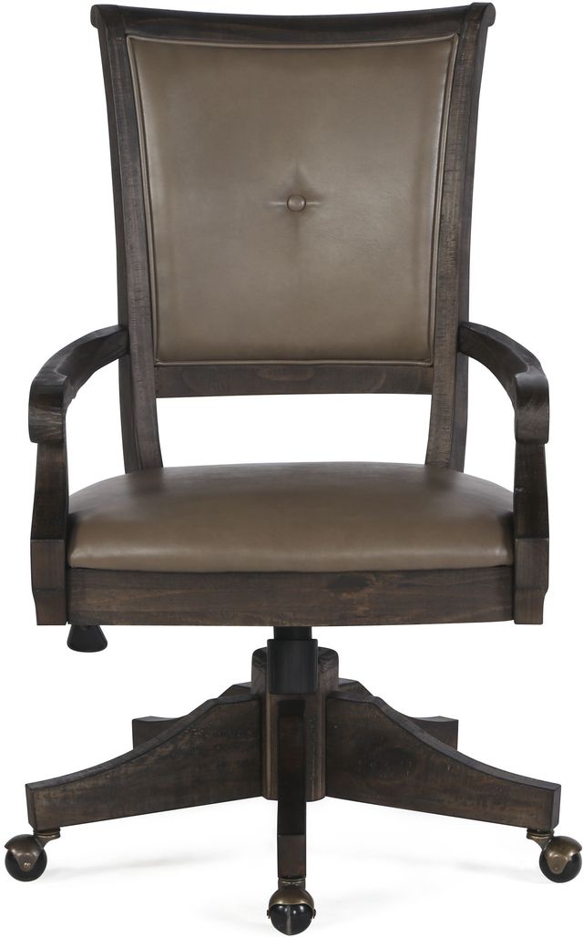 Magnussen Home® Sutton Place Weathered Charcoal Upholstered Swivel Chair-0