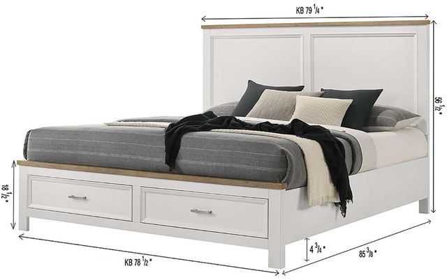 Crown Mark Aston White King Storage Platform Bed-2