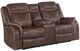Elements International Carrera Brown Gliding Reclining Loveseat with Console-0