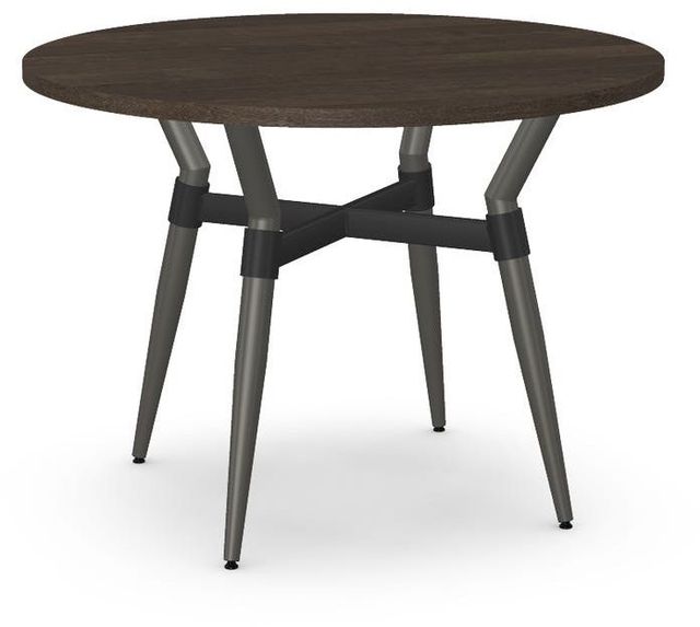 Amisco Customizable Link Birch Veneer 29.5" Round Table with Steel Legs-0