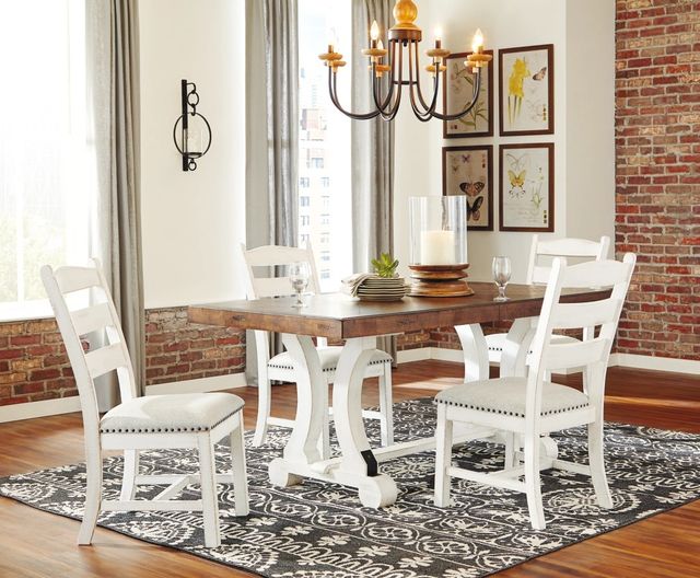 Signature Design by Ashley® Valebeck 5-Piece White/Brown Dining Set-3
