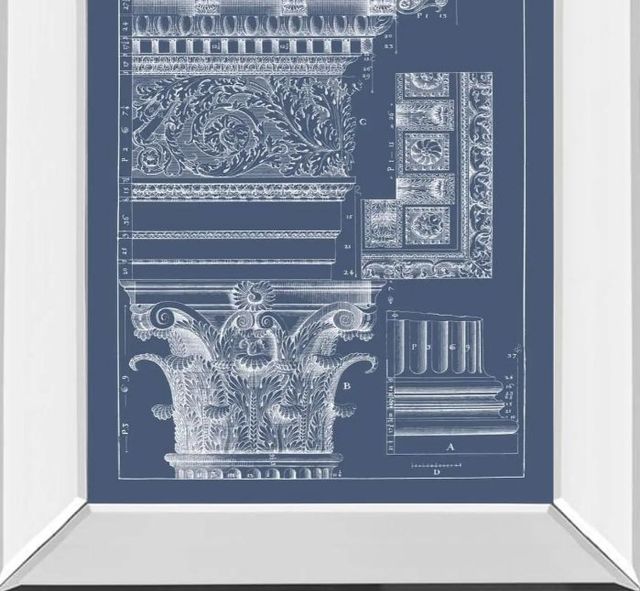 Classy Art Column & Cornice Blueprint II by Vision Studio Mirror Framed Wall Art-1
