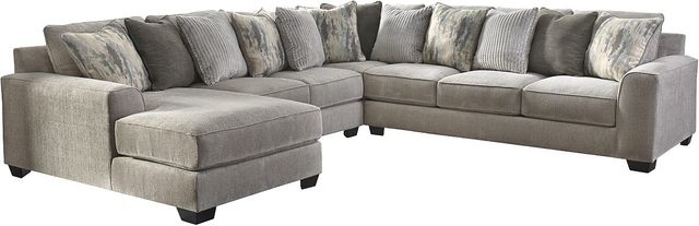 Benchcraft® Ardsley 2-Piece Pewter Sectional with Ottoman-1