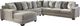 Benchcraft® Ardsley 2-Piece Pewter Sectional with Ottoman-1