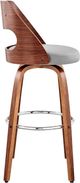 Armen Living Julius Gray/Walnut Swivel Counter Stool-4