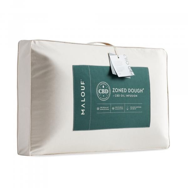 Malouf® Queen Zoned Dough™ + CBD Oil Mid Loft Pillow-1