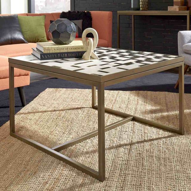 homestyles® Geometric II Bronze Coffee Table with Cream Mosaic Tile Top-2