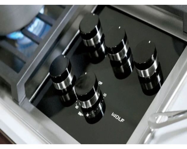 Wolf® 36" Stainless Steel Transitional Liquid Propane Cooktop-2