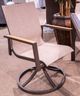 Signature Design by Ashley® Carlsbad Beach Dark Brown/White Aluminum Outdoor Sling Swivel Chair-1