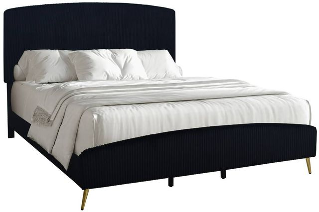 New Classic® Home Furnishings Kailani Black Upholstered California King Panel Bed-0