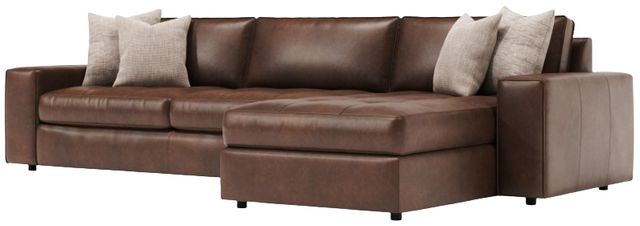Bernhardt Nest Bernhardt Living 2-Piece Brown Leather Right-Arm Facing Sectional-2