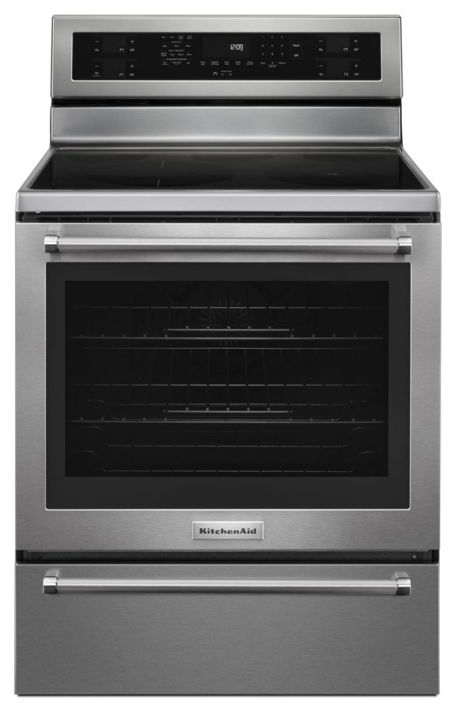 KitchenAid® 30" Free Standing Electric Range-Stainless Steel-0