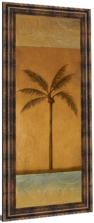 Classy Living Jordan Grey Golden Palm I 18"W Wall Art-3