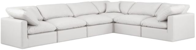 Meridian Furniture Indulge 6-Piece Cream Leather Modular Sectional-0