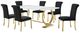 Furniture of America® Holbaek 5-Piece Gold/Black 80" Dining Table Set-0