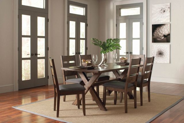 Coaster® Alston 6-Piece Grey/Knotty Nutmeg Dining Set-6