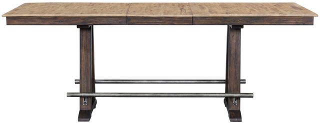 Intercon Transitions Driftwood Counter Trestle Table with Sable Base-2