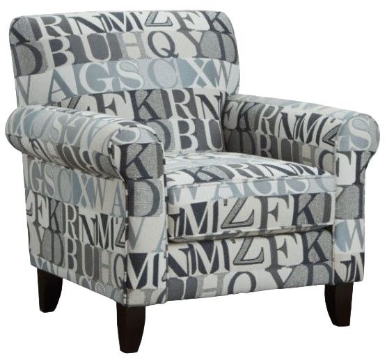 Fusion Furniture Anecdote Blue Gray Accent Chair-0