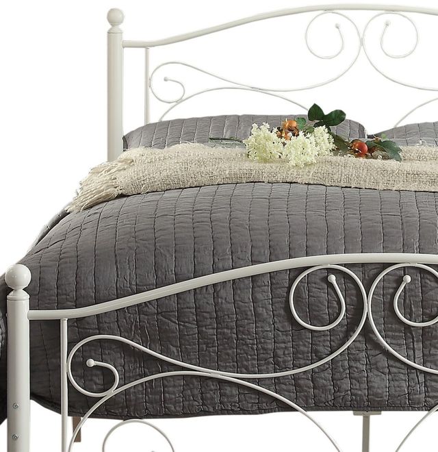 Mazin Furniture Pallina White Full Metal Platform Bed-2