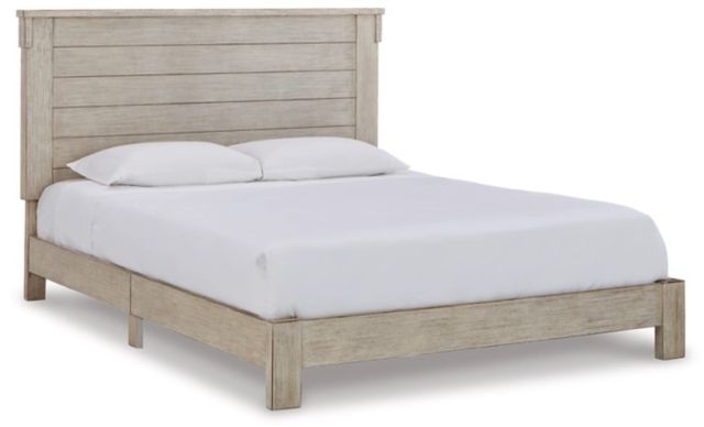 Signature Design by Ashley® Hollentown 4-Piece Whitewash Queen Panel Bed Set-1