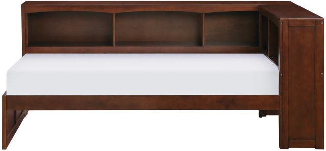Homelegance® Rowe Dark Cherry Twin Bookcase Corner Platform Bed-2