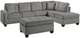 Homelegance® Emilio 3-Piece Gray L-Shape Sectional with Ottoman-0