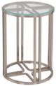 Michael Amini® Laguna Glass Top Chair Side Table with Ridge Silver Mist Base-0