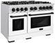 ZLINE Autograph Edition 48" Stainless Steel Pro Style Gas Range with White Matte Door and Matte Black Accents-2