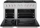 ZLINE Paramount 48" Satin Stainless Steel Pro Style Dual Fuel Range with Black Matte Door-1