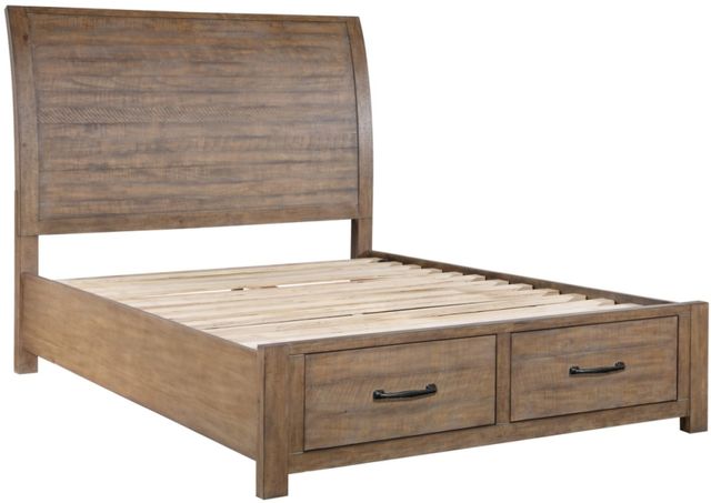 Winners Only® Andria Light Brown Queen Storage Sleigh Bed-1