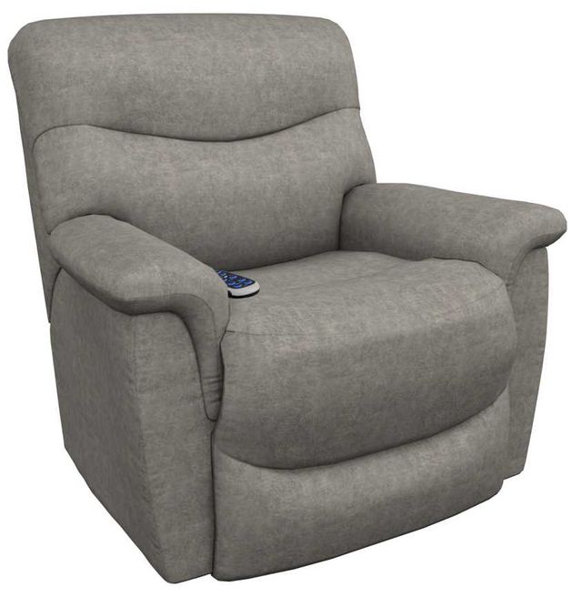 La-Z-Boy® James Silver Charcoal Power Lift Recliner-0