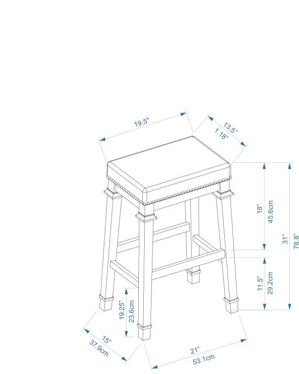 Linon Kennedy Black Bar Stool-2