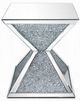 ACME Furniture Noralie Mirrored Square End Table with Faux Diamond Accents-1
